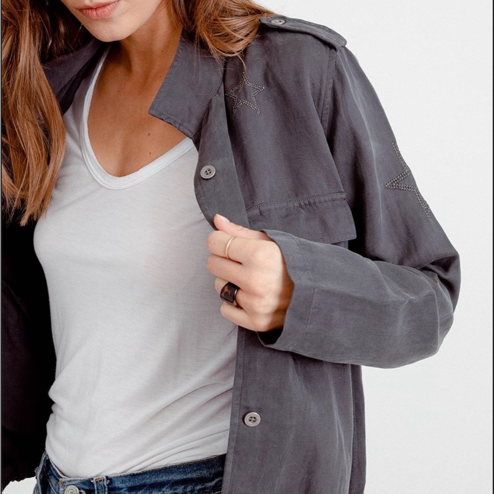 Rails Rowen Long Sleeve Jacket With Star
Embroidery- Dark Grey XXS - Picture 4 of 10